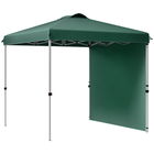 Outsunny Cort Pliabil de Grădină de 2,5x2,5 m cu Înălțime Reglabilă Anti-UV cu 1 Perete Lateral și Săculeți cu Nisip Verde | Aosom Romania