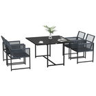 Outsunny Set mobilier de grădină 5 piese, Grup de dining în aer liber, rezistent la intemperii, 1 masă, 4 scaune, Gri | Aosom Romania