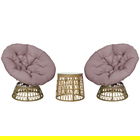 Outsunny Set de bistro pentru balcon, set de terasă, set rezistent la intemperii, perne detașabile, 85 cm x 70 cm x 82 cm, Natural + Maro deschis | Aosom Romania