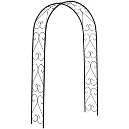 Outsunny Arcadă de Grădină Arcadă de Trandafiri Stil Fier Forjat dim. 125L x 37l x 230H cm oţel epoxid Negru pentru plante căţărătoare | Aosom Romania