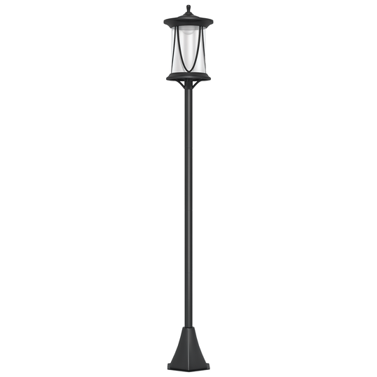 Outsunny Lampadar solar de grădină cu LED, comutator on/off, dimensiuni 17 x 17 x 127 cm, negru | Aosom Romania