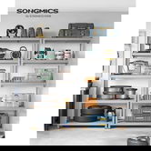 Set 2 rafturi modulare pentru depozitare, Songmics, max 600 kg, 100x50x200 cm, MDF/otel, argintiu