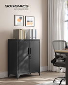 Dulap metalic pentru birou, Songmics, 80x40x90 cm, otel, negru