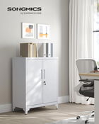 Dulap metalic pentru birou, Songmics, 80x40x90 cm, otel, gri mat