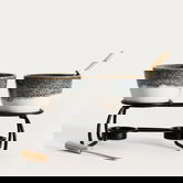 Set fondue 4 piese Lambi, Homla, 19x13 cm, ceramica/metal, multicolor