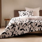 Lenjerie de pat King Size, Lydia, Homla, 3 piese, 200x220 cm, bumbac satinat, bej/negru