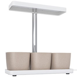 Outsunny Lampă pentru Plante cu 42 de Lumini LED și 3 Vase 45x18.8x47.8 cm Alb | Aosom Romania