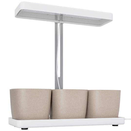 Outsunny Lampă pentru Plante cu 42 de Lumini LED și 3 Vase 45x18.8x47.8 cm Alb | Aosom Romania