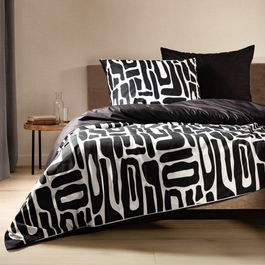 Lenjerie de pat pentru o persoana Twilight, Homla, 2 piese, 140x200 cm, microfibra din poliester, negru/alb