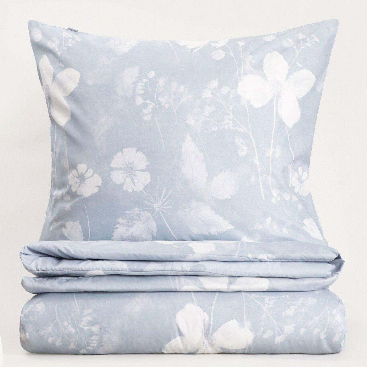 Lenjerie de pat dubla Blossom, Homla, 3 piese, 160x200 cm, microfibra din poliester, albastru/alb