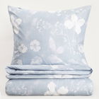 Lenjerie de pat dubla Blossom, Homla, 3 piese, 160x200 cm, microfibra din poliester, albastru/alb