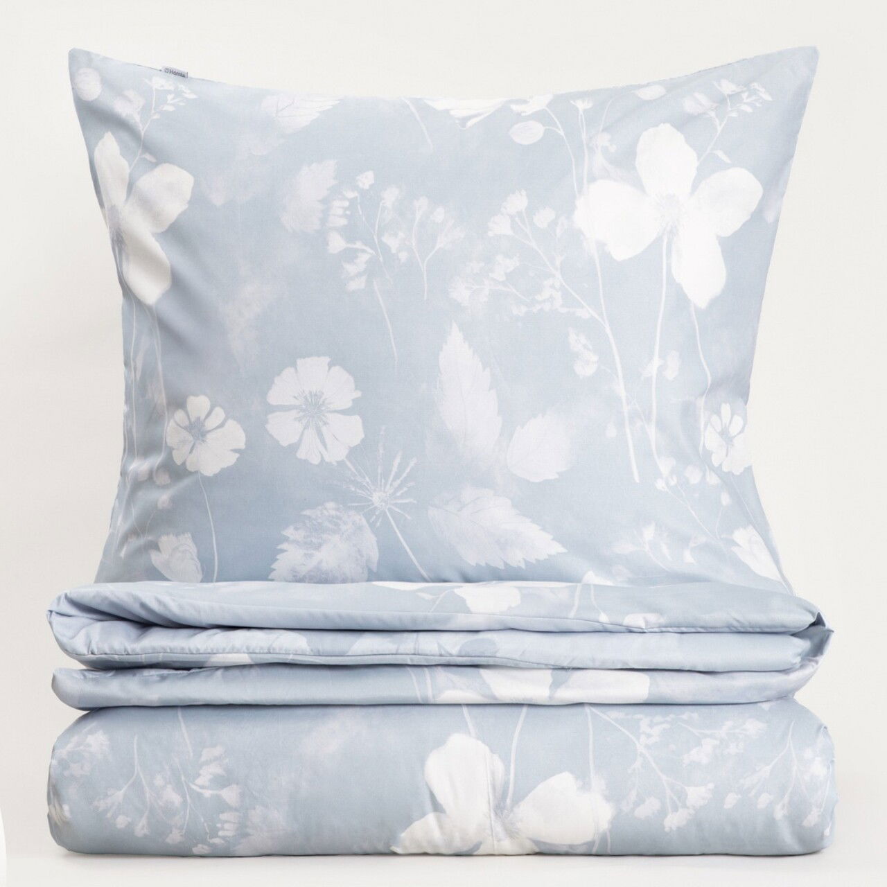 Lenjerie de pat King Size, Blossom, Homla, 3 piese, 200x220 cm, microfibra din poliester, albastru/alb