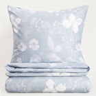 Lenjerie de pat King Size, Blossom, Homla, 3 piese, 200x220 cm, microfibra din poliester, albastru/alb
