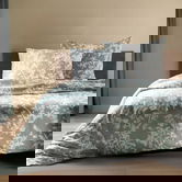 Lenjerie de pat dubla Laura, Homla, 3 piese, 160x200 cm, microfibra din poliester, albastru/alb