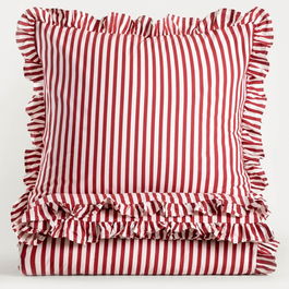 Lenjerie de pat dubla Trudy, Homla, 3 piese, 160x200 cm, bumbac, rosu/alb
