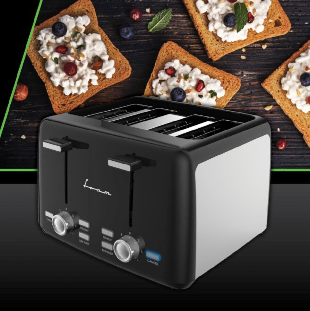 Prajitor de paine Fram, 1500W, negru/argintiu