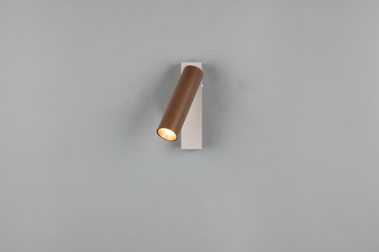Aplica de perete Ambala, TRIO, 17x13x17.5 cm, 5.5W, 1x SMD, metal, alb/aramiu