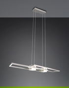 Lustra Albany, TRIO, 100x28x150 cm, 37W, 1x SMD, aluminiu, argintiu mat