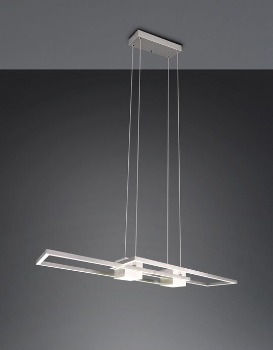 Lustra Albany, TRIO, 100x28x150 cm, 37W, 1x SMD, aluminiu, argintiu mat