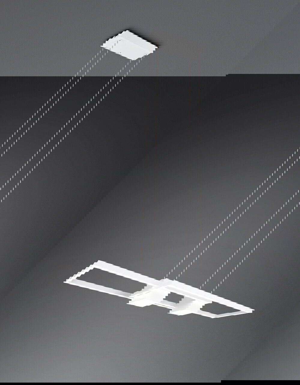 Lustra Albany, TRIO, 100x28x150 cm, 37W, 1x SMD, aluminiu, alb mat
