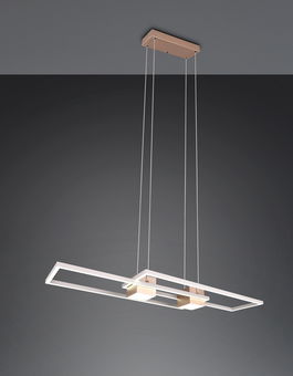 Lustra Albany, TRIO, 100x28x150 cm, 37W, 1x SMD, aluminiu, maro/alb