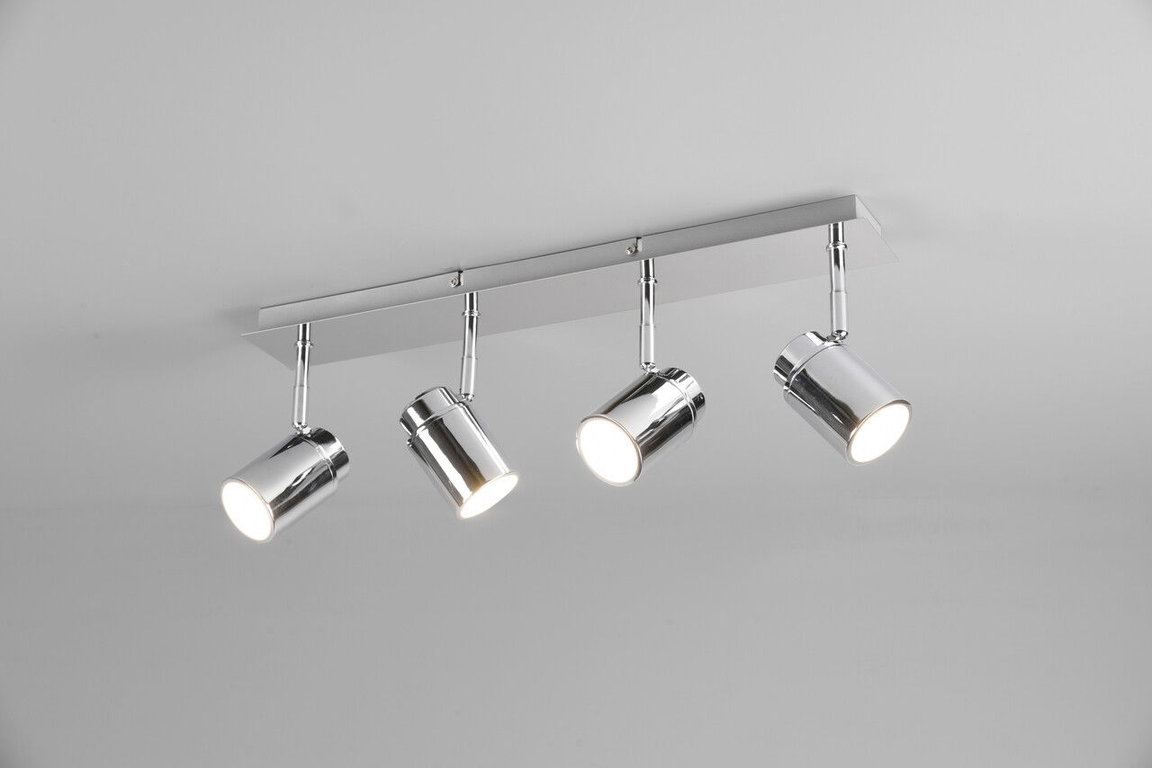 Plafoniera Angelo, TRIO, 52x19.5x9.5 cm, 5W, 4x GU10, metal, argintiu