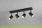 Plafoniera Angelo, TRIO, 52x19.5x9.5 cm, 5W, 4x GU10, metal, negru mat