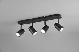 Plafoniera Angelo, TRIO, 52x19.5x9.5 cm, 5W, 4x GU10, metal, negru mat