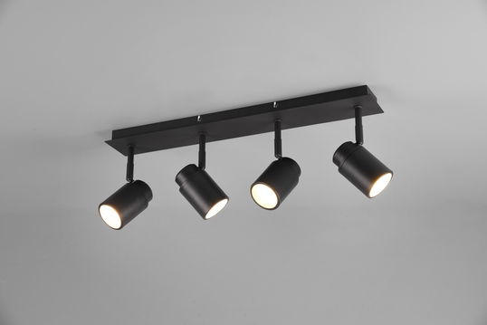 Plafoniera Angelo, TRIO, 52x19.5x9.5 cm, 5W, 4x GU10, metal, negru mat