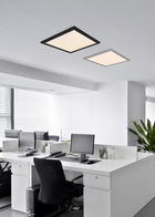 Plafoniera Alpha, RL, 45x45x5 cm, 18W, 1x SMD LED, metal, negru mat