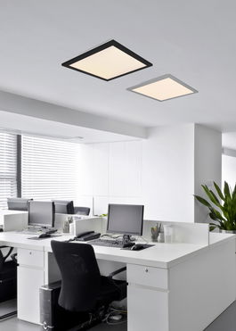 Plafoniera Alpha, RL, 45x45x5 cm, 18W, 1x SMD LED, metal, negru mat