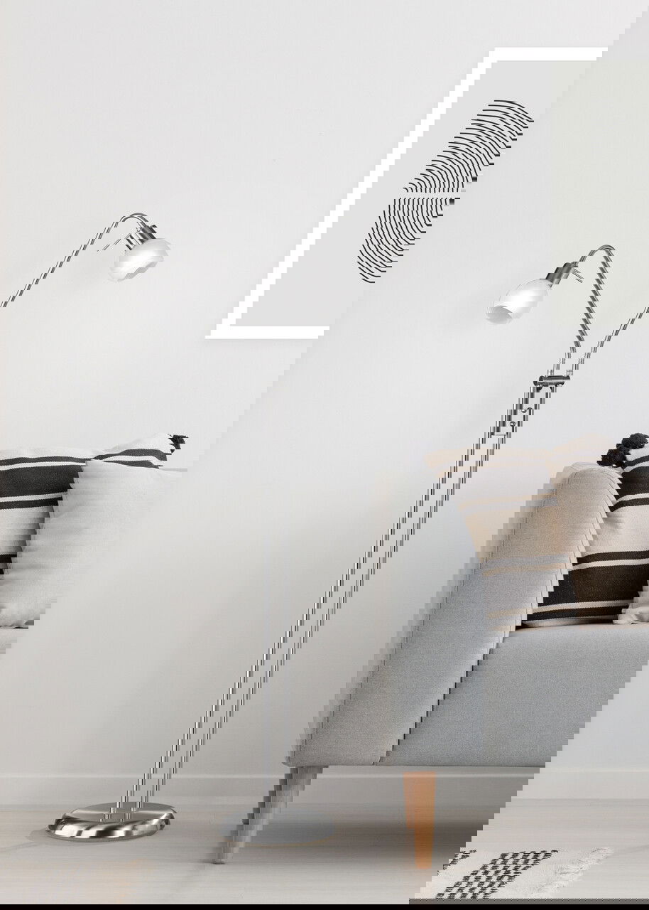 Lampadar Antibes, RL, 55x25x125 cm, 28W, 2x E14, metal, argintiu mat/alb