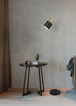 Lampadar Adam, RL, 22x35x153.5 cm, 10W, 1x E27, metal, auriu/negru