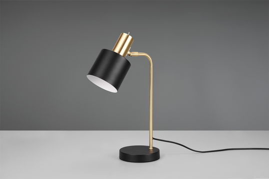 Lampa de masa Adam, RL, 14x28x43.5 cm, 10W, 1x E14, metal, auriu/negru