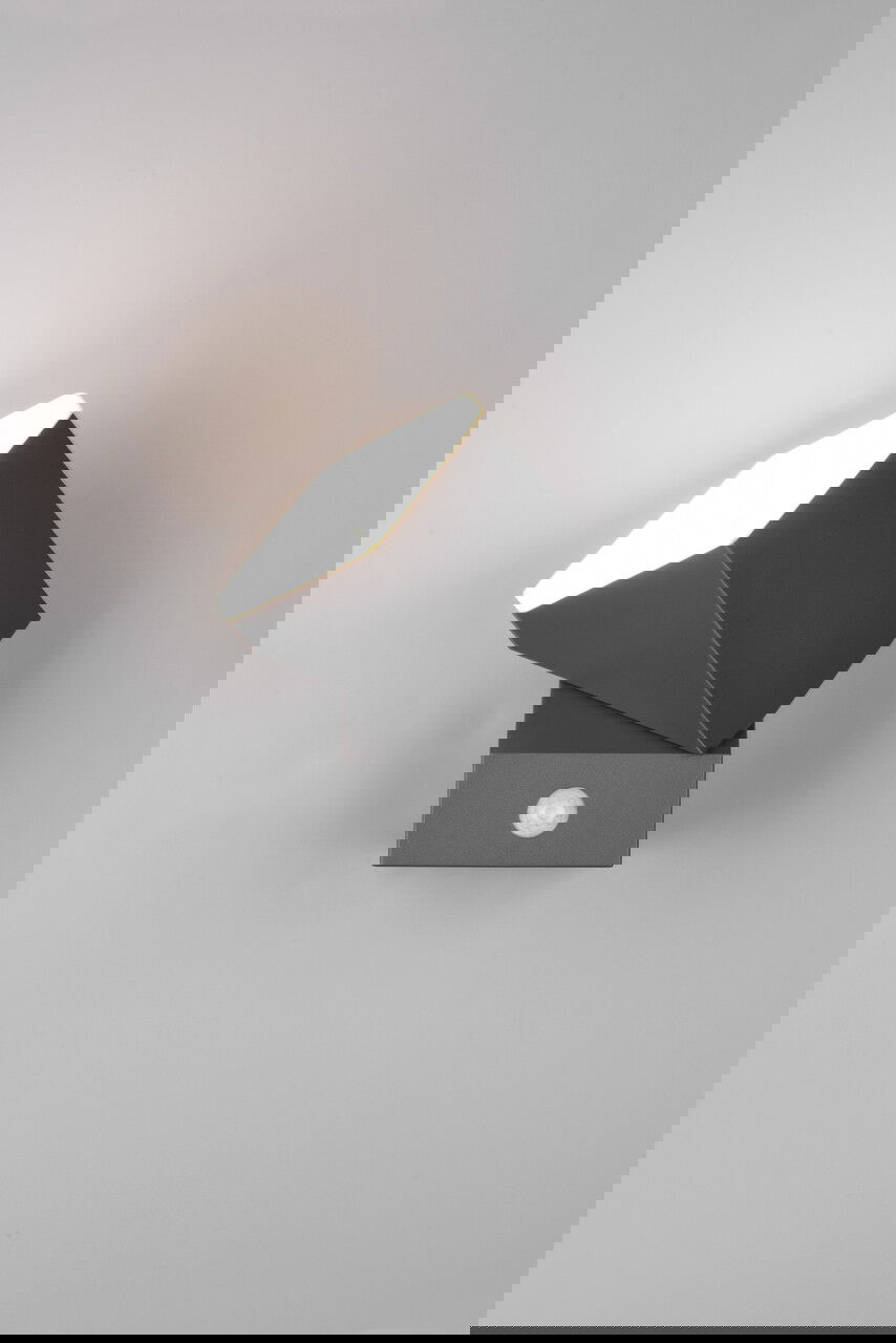 Aplica de perete pentru exterior cu senzor Avon, TRIO, 9x16 cm, 7W, 1x SMD LED, aluminiu turnat, antracit
