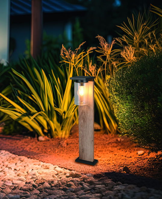 Lampadar de exterior Ardila, TRIO, 16x65 cm, 40W, 1x E27, aluminiu, natur/negru