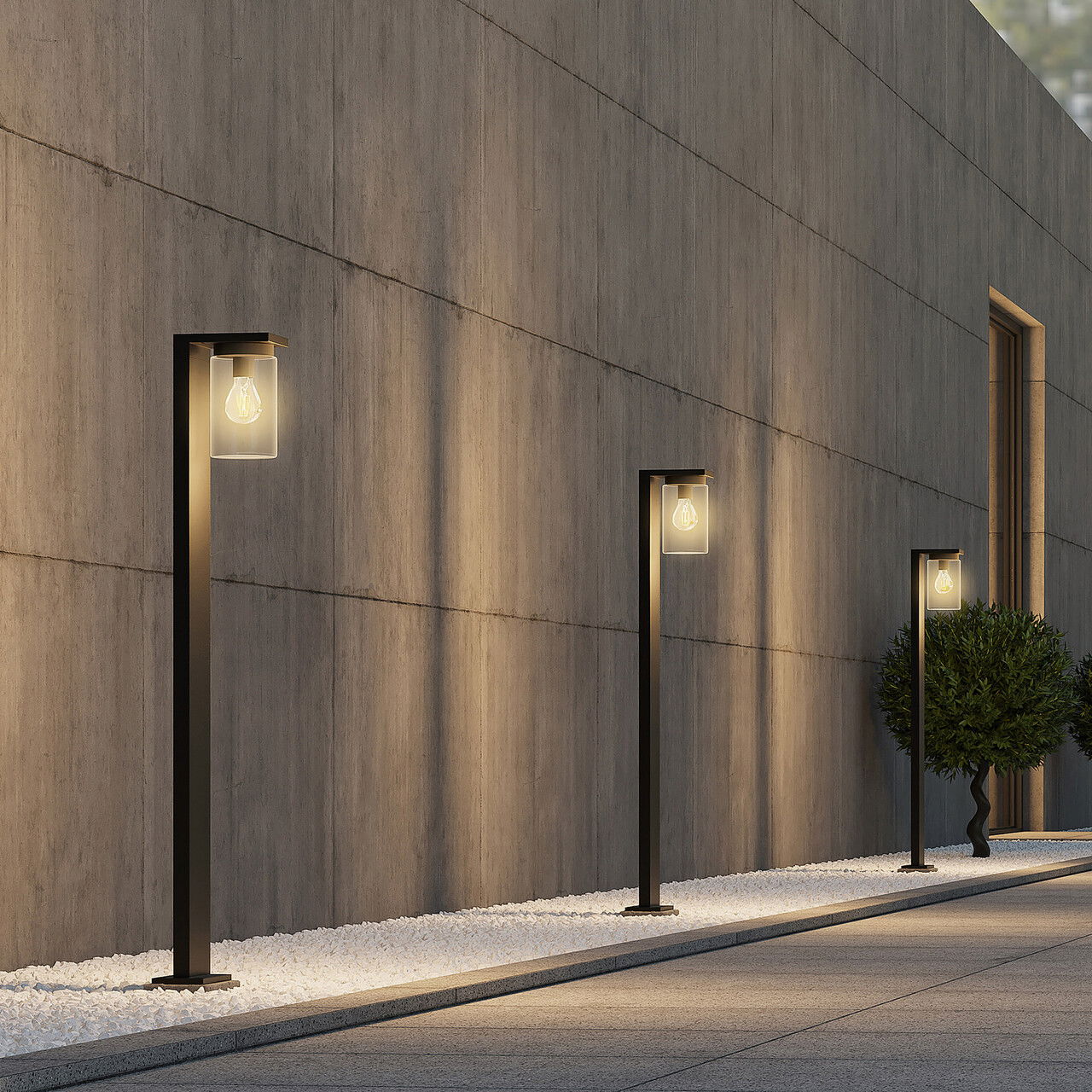 Lampadar de exterior Ardila, TRIO, 16x17x100 cm, 40W, 1x E27, aluminiu, negru mat