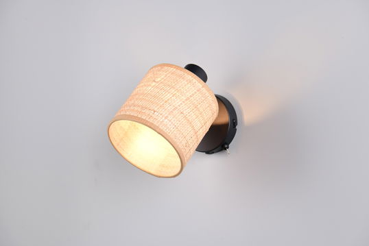 Aplica de perete Aimee, RL, 10x17.6x22.5 cm, 10W, 1x E14, metal, negru mat/bej