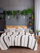 Cuvertura matlasata dubla, Lizbon - Anthracite, Viaden, Bumbac reciclat