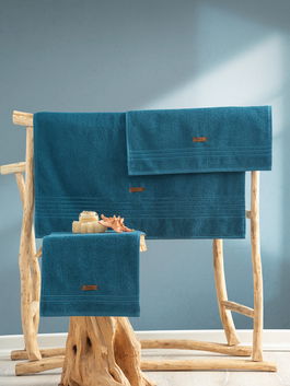 Set prosoape, Cotton Box, Wellness, Bumbac, Albastru petrol