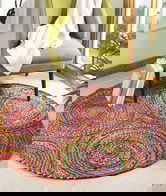 Covor, 00001A , 120x120 cm, Iuta, Multicolor