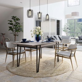 Masa extensibila, Decortie, Pal, 132x76x80 cm, PAL, Mocha