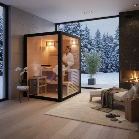 Sauna finlandeza din lemn Hemlock Premium Home Spa