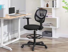Scaun de birou ergonomic, Songmics, 64x64x97-117 cm, max 120 kg, negru