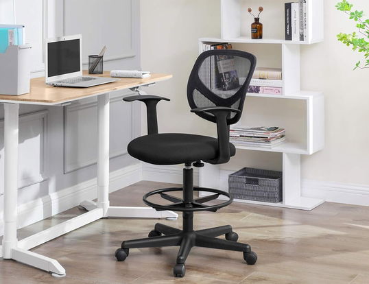 Scaun de birou ergonomic, Songmics, 64x64x97-117 cm, max 120 kg, negru