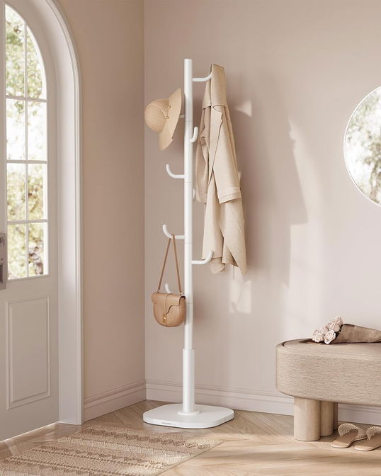 Cuier pentru haine Cactus Shaped, Songmics, 40x175.3 cm, MDF, alb