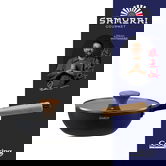 Tigaie Wok cu capac, Samurai Gourmet by Rikito Watanabe si Cooking by Heinner, 20x7 cm, aluminiu, negru/natur