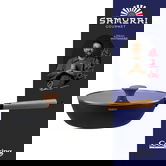 Tigaie Wok cu capac, Samurai Gourmet by Rikito Watanabe si Cooking by Heinner, 28x8 cm, aluminiu, negru/natur
