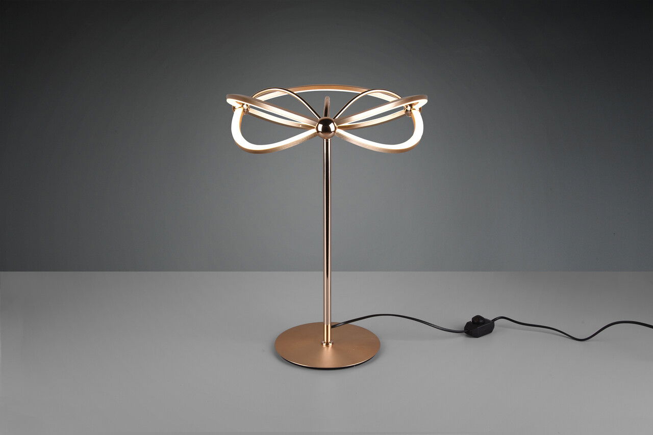 Lampa de masa Charivari, TRIO, 41x50 cm, 26W, 1x SMD LED, metal, bronz mat