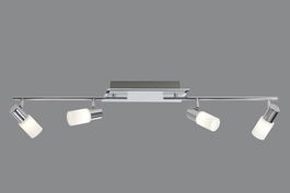 Plafoniera Clapton, TRIO, 96.5x8x18.5 cm, 4W, 4x SMD LED, metal, argintiu